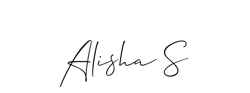 You should practise on your own different ways (Allison_Script) to write your name (Alisha S) in signature. don't let someone else do it for you. Alisha S signature style 2 images and pictures png