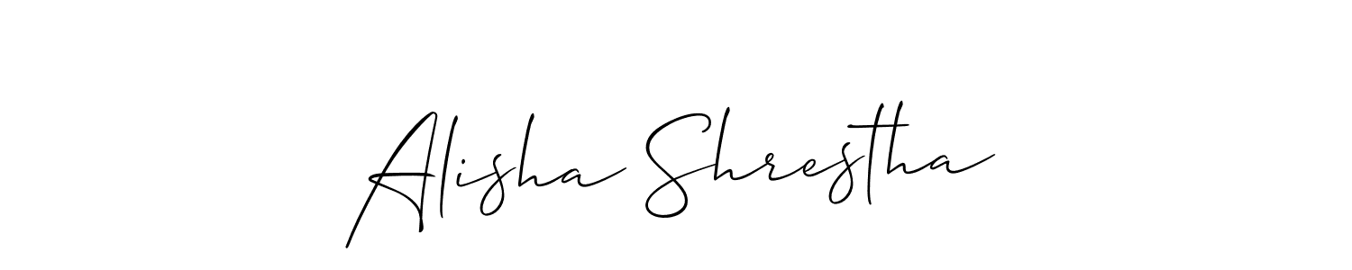 Use a signature maker to create a handwritten signature online. With this signature software, you can design (Allison_Script) your own signature for name Alisha Shrestha. Alisha Shrestha signature style 2 images and pictures png