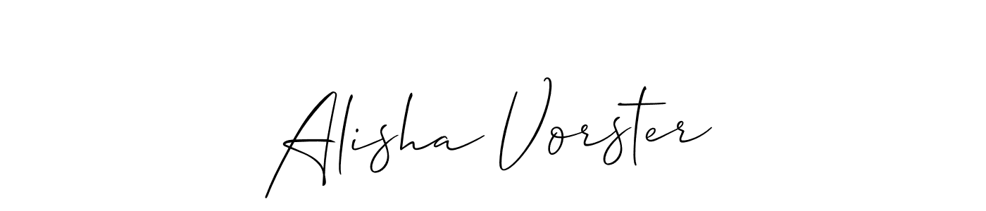 How to make Alisha Vorster name signature. Use Allison_Script style for creating short signs online. This is the latest handwritten sign. Alisha Vorster signature style 2 images and pictures png