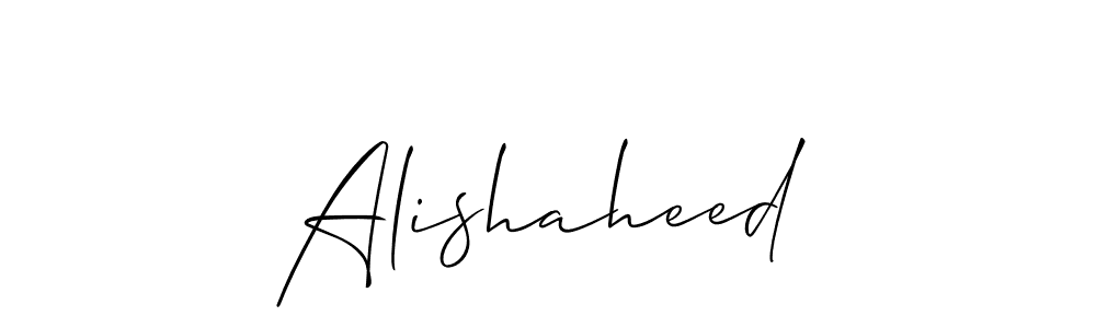 How to make Alishaheed signature? Allison_Script is a professional autograph style. Create handwritten signature for Alishaheed name. Alishaheed signature style 2 images and pictures png