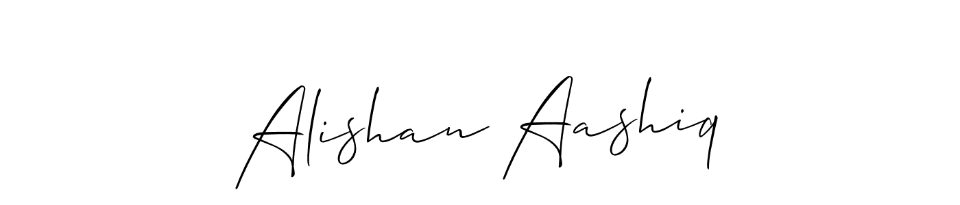 How to make Alishan Aashiq signature? Allison_Script is a professional autograph style. Create handwritten signature for Alishan Aashiq name. Alishan Aashiq signature style 2 images and pictures png