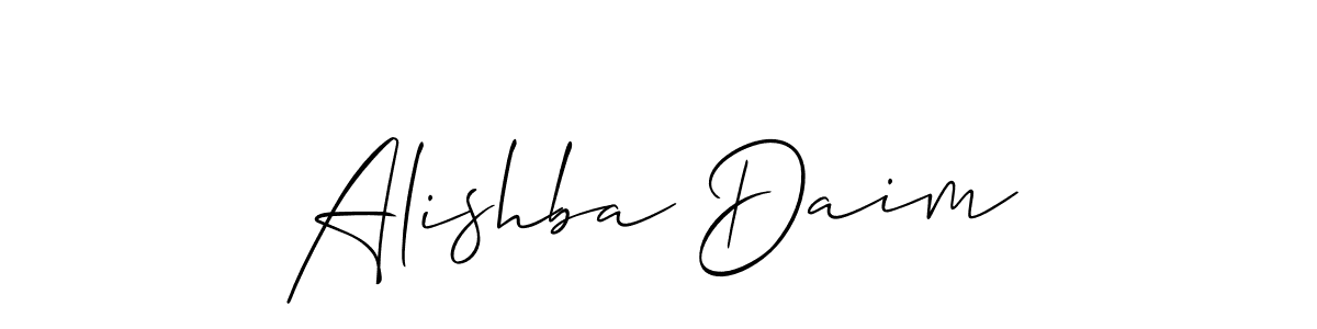 The best way (Allison_Script) to make a short signature is to pick only two or three words in your name. The name Alishba Daim include a total of six letters. For converting this name. Alishba Daim signature style 2 images and pictures png