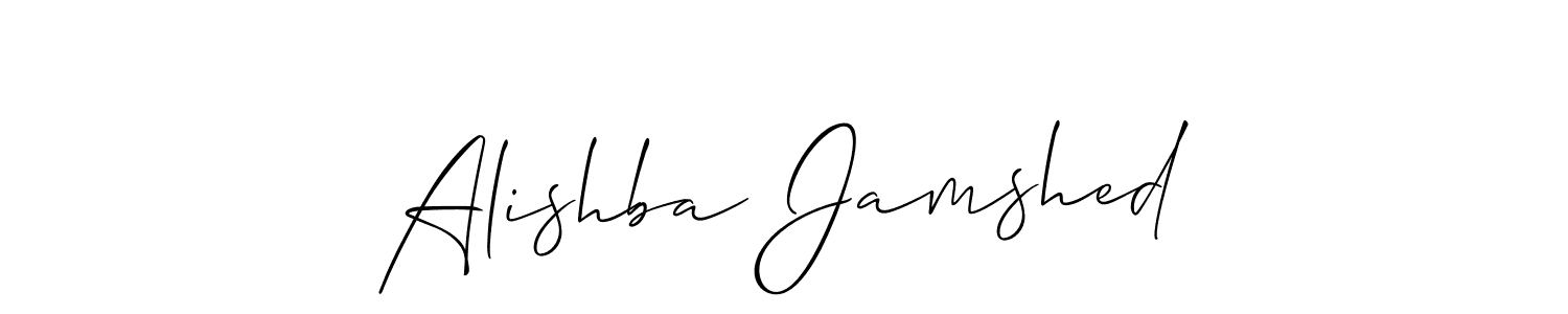 Also we have Alishba Jamshed name is the best signature style. Create professional handwritten signature collection using Allison_Script autograph style. Alishba Jamshed signature style 2 images and pictures png