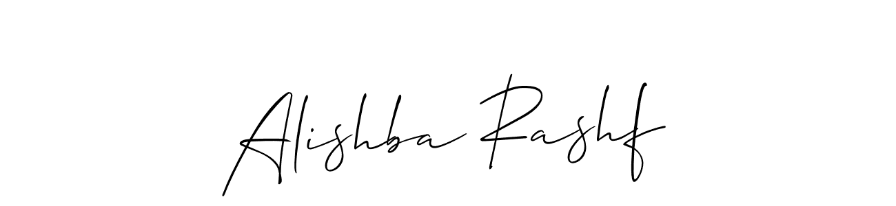 How to make Alishba Rashf name signature. Use Allison_Script style for creating short signs online. This is the latest handwritten sign. Alishba Rashf signature style 2 images and pictures png