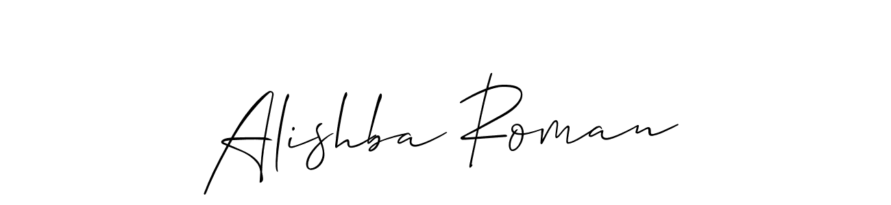 You should practise on your own different ways (Allison_Script) to write your name (Alishba Roman) in signature. don't let someone else do it for you. Alishba Roman signature style 2 images and pictures png