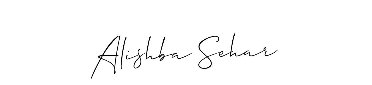 It looks lik you need a new signature style for name Alishba Sehar. Design unique handwritten (Allison_Script) signature with our free signature maker in just a few clicks. Alishba Sehar signature style 2 images and pictures png