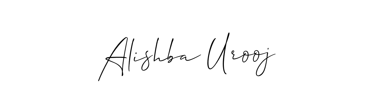 Create a beautiful signature design for name Alishba Urooj. With this signature (Allison_Script) fonts, you can make a handwritten signature for free. Alishba Urooj signature style 2 images and pictures png