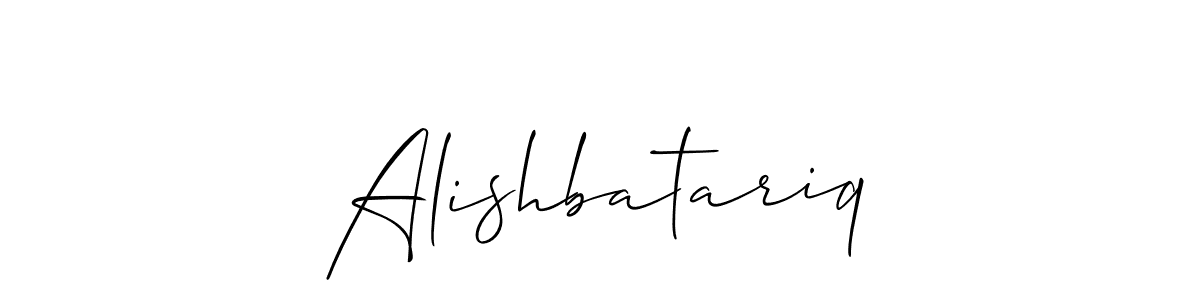 Also we have Alishbatariq name is the best signature style. Create professional handwritten signature collection using Allison_Script autograph style. Alishbatariq signature style 2 images and pictures png