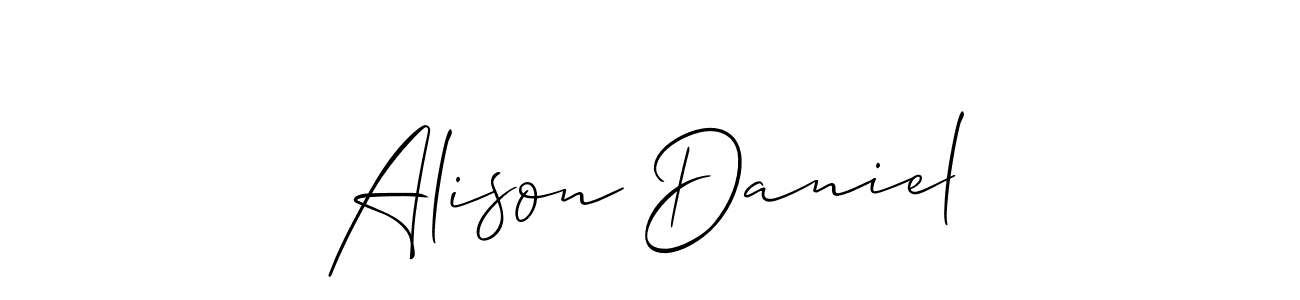 Allison_Script is a professional signature style that is perfect for those who want to add a touch of class to their signature. It is also a great choice for those who want to make their signature more unique. Get Alison Daniel name to fancy signature for free. Alison Daniel signature style 2 images and pictures png