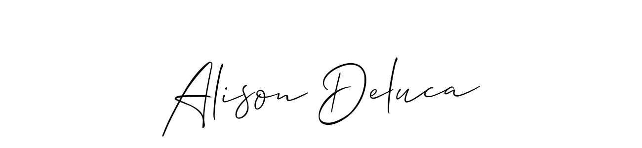 Also we have Alison Deluca name is the best signature style. Create professional handwritten signature collection using Allison_Script autograph style. Alison Deluca signature style 2 images and pictures png
