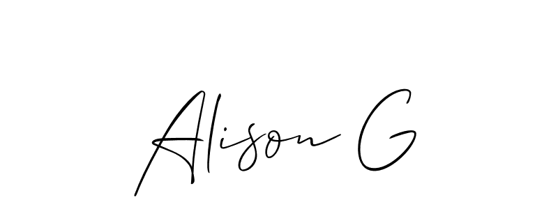 Create a beautiful signature design for name Alison G. With this signature (Allison_Script) fonts, you can make a handwritten signature for free. Alison G signature style 2 images and pictures png