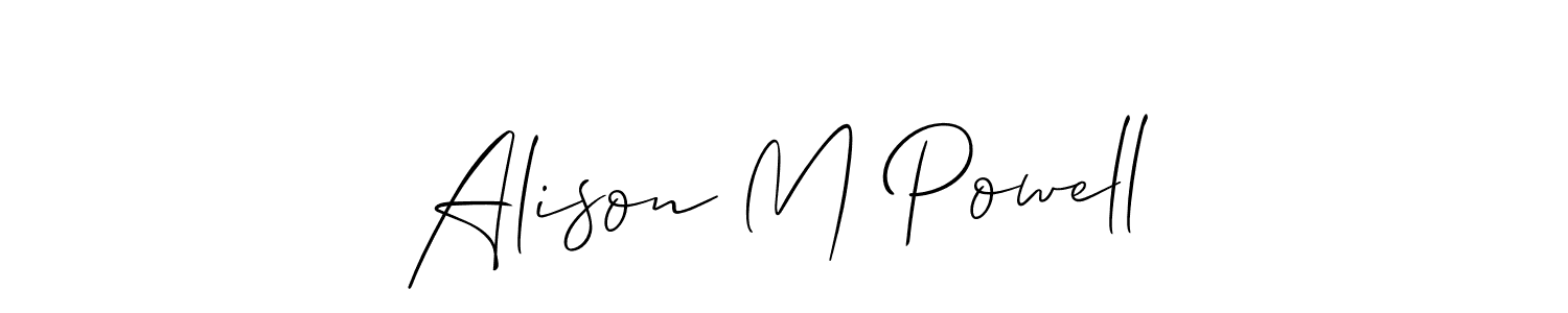 Create a beautiful signature design for name Alison M Powell. With this signature (Allison_Script) fonts, you can make a handwritten signature for free. Alison M Powell signature style 2 images and pictures png