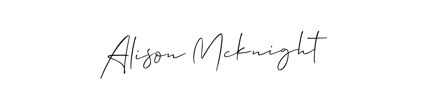 Use a signature maker to create a handwritten signature online. With this signature software, you can design (Allison_Script) your own signature for name Alison Mcknight. Alison Mcknight signature style 2 images and pictures png