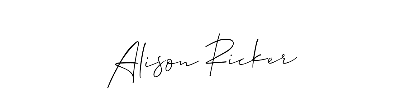 Allison_Script is a professional signature style that is perfect for those who want to add a touch of class to their signature. It is also a great choice for those who want to make their signature more unique. Get Alison Ricker name to fancy signature for free. Alison Ricker signature style 2 images and pictures png