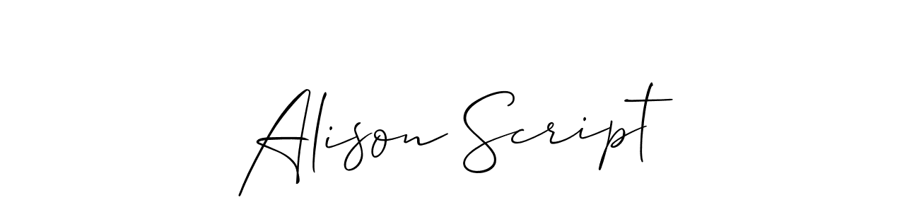 It looks lik you need a new signature style for name Alison Script. Design unique handwritten (Allison_Script) signature with our free signature maker in just a few clicks. Alison Script signature style 2 images and pictures png