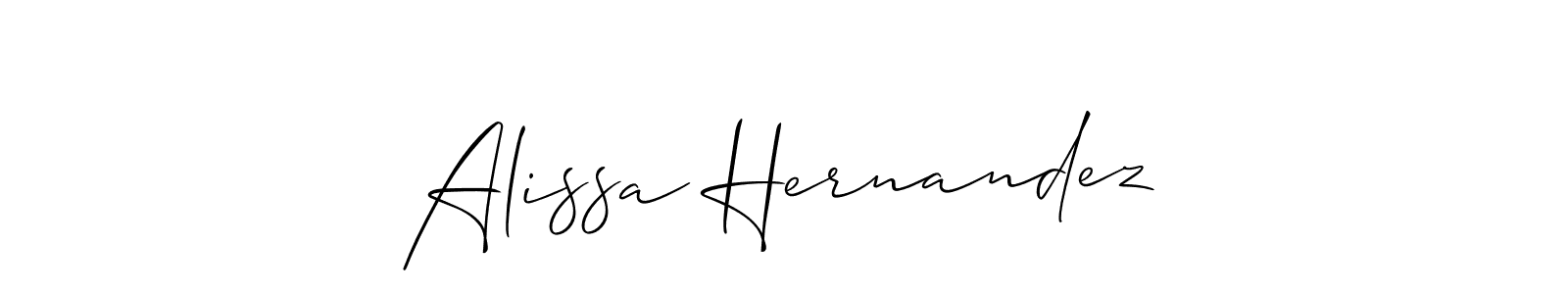 Use a signature maker to create a handwritten signature online. With this signature software, you can design (Allison_Script) your own signature for name Alissa Hernandez. Alissa Hernandez signature style 2 images and pictures png