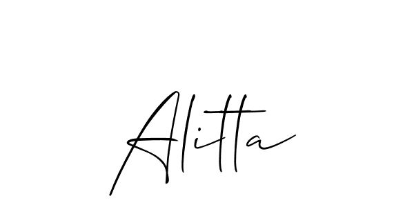 Alitta stylish signature style. Best Handwritten Sign (Allison_Script) for my name. Handwritten Signature Collection Ideas for my name Alitta. Alitta signature style 2 images and pictures png