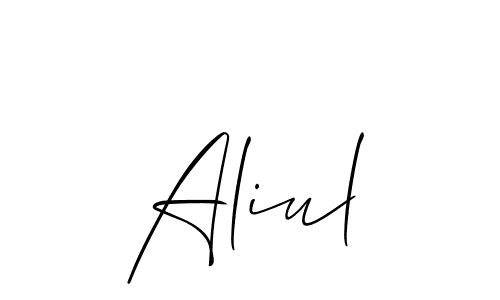 It looks lik you need a new signature style for name Aliul. Design unique handwritten (Allison_Script) signature with our free signature maker in just a few clicks. Aliul signature style 2 images and pictures png