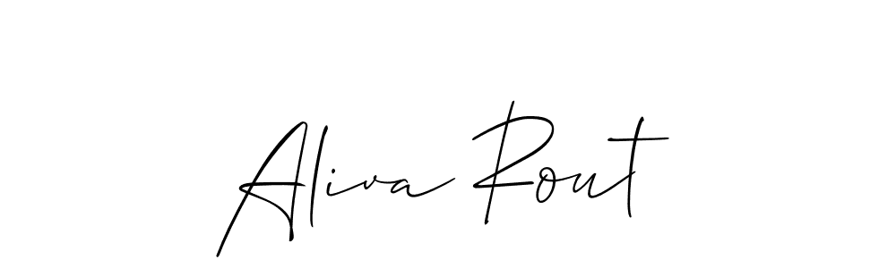 Design your own signature with our free online signature maker. With this signature software, you can create a handwritten (Allison_Script) signature for name Aliva Rout. Aliva Rout signature style 2 images and pictures png