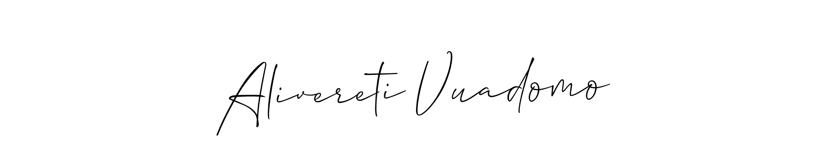 Make a beautiful signature design for name Alivereti Vuadomo. With this signature (Allison_Script) style, you can create a handwritten signature for free. Alivereti Vuadomo signature style 2 images and pictures png