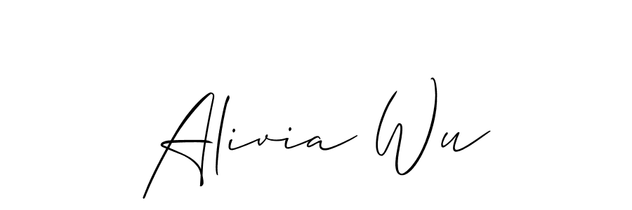 Similarly Allison_Script is the best handwritten signature design. Signature creator online .You can use it as an online autograph creator for name Alivia Wu. Alivia Wu signature style 2 images and pictures png