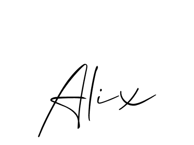 Use a signature maker to create a handwritten signature online. With this signature software, you can design (Allison_Script) your own signature for name Alix. Alix signature style 2 images and pictures png