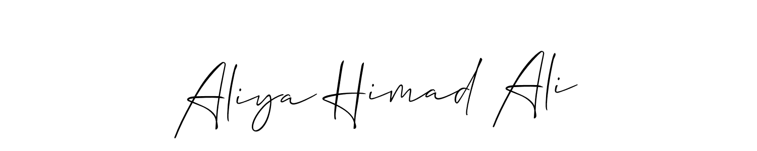 You should practise on your own different ways (Allison_Script) to write your name (Aliya Himad Ali) in signature. don't let someone else do it for you. Aliya Himad Ali signature style 2 images and pictures png