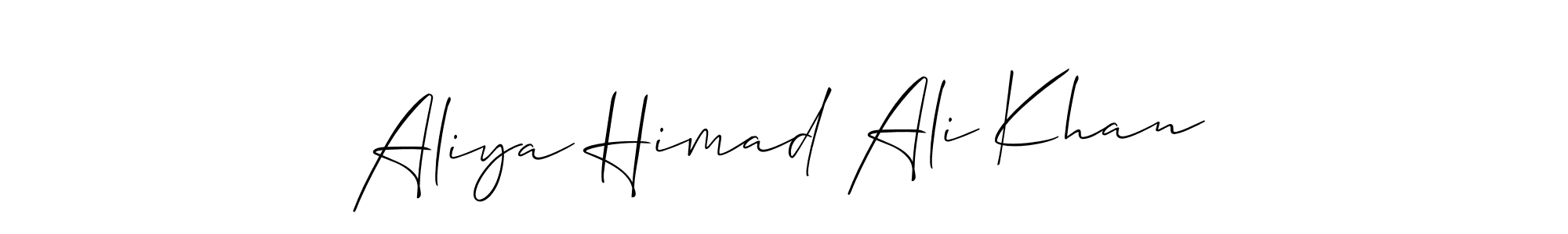 You should practise on your own different ways (Allison_Script) to write your name (Aliya Himad Ali Khan) in signature. don't let someone else do it for you. Aliya Himad Ali Khan signature style 2 images and pictures png