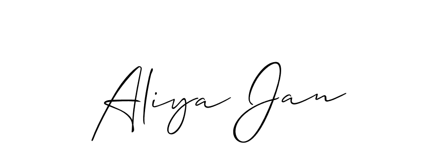 Also You can easily find your signature by using the search form. We will create Aliya Jan name handwritten signature images for you free of cost using Allison_Script sign style. Aliya Jan signature style 2 images and pictures png