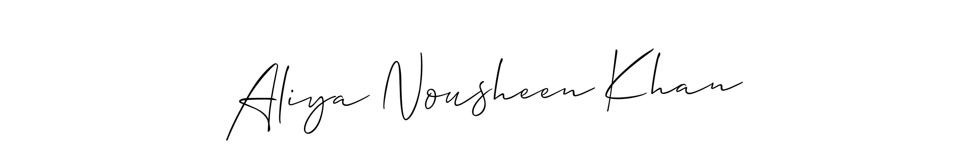 Use a signature maker to create a handwritten signature online. With this signature software, you can design (Allison_Script) your own signature for name Aliya Nousheen Khan. Aliya Nousheen Khan signature style 2 images and pictures png