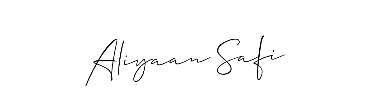 Design your own signature with our free online signature maker. With this signature software, you can create a handwritten (Allison_Script) signature for name Aliyaan Safi. Aliyaan Safi signature style 2 images and pictures png