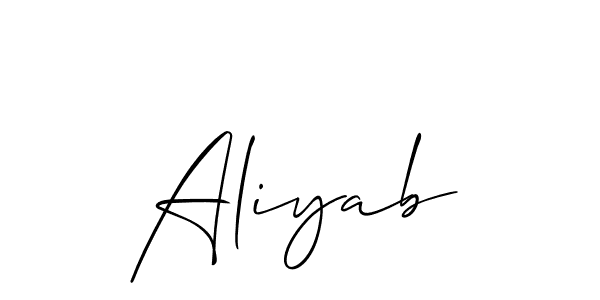 Once you've used our free online signature maker to create your best signature Allison_Script style, it's time to enjoy all of the benefits that Aliyab name signing documents. Aliyab signature style 2 images and pictures png