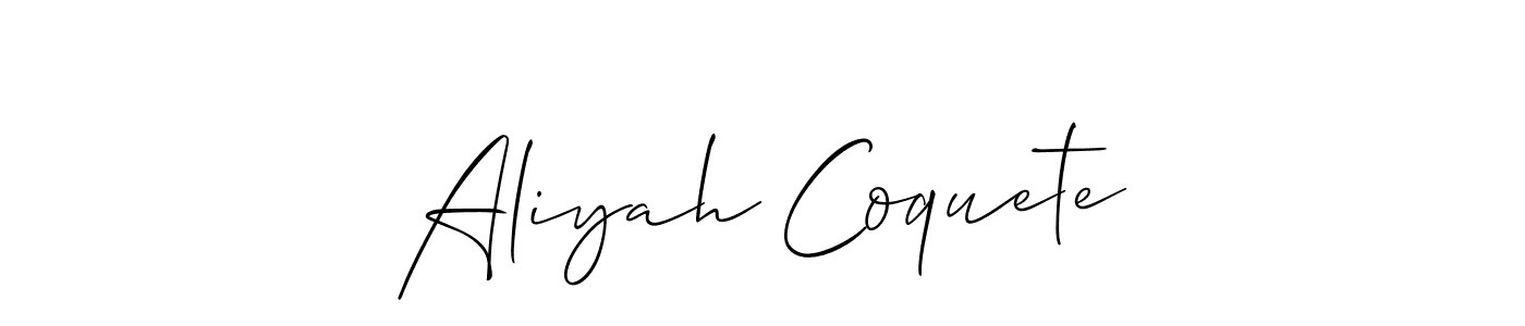 Aliyah Coquete stylish signature style. Best Handwritten Sign (Allison_Script) for my name. Handwritten Signature Collection Ideas for my name Aliyah Coquete. Aliyah Coquete signature style 2 images and pictures png