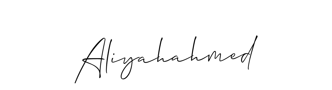You should practise on your own different ways (Allison_Script) to write your name (Aliyahahmed) in signature. don't let someone else do it for you. Aliyahahmed signature style 2 images and pictures png