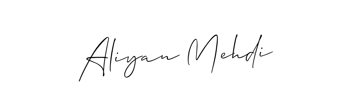 Best and Professional Signature Style for Aliyan Mehdi. Allison_Script Best Signature Style Collection. Aliyan Mehdi signature style 2 images and pictures png