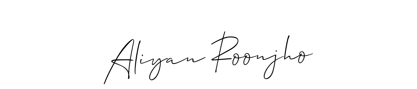 How to Draw Aliyan Roonjho signature style? Allison_Script is a latest design signature styles for name Aliyan Roonjho. Aliyan Roonjho signature style 2 images and pictures png