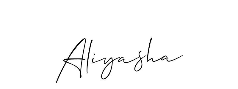 It looks lik you need a new signature style for name Aliyasha. Design unique handwritten (Allison_Script) signature with our free signature maker in just a few clicks. Aliyasha signature style 2 images and pictures png