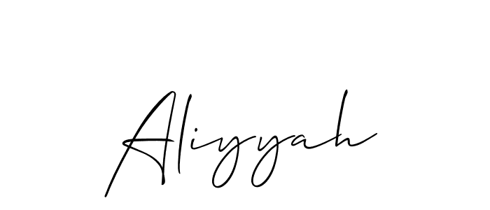 Use a signature maker to create a handwritten signature online. With this signature software, you can design (Allison_Script) your own signature for name Aliyyah. Aliyyah signature style 2 images and pictures png