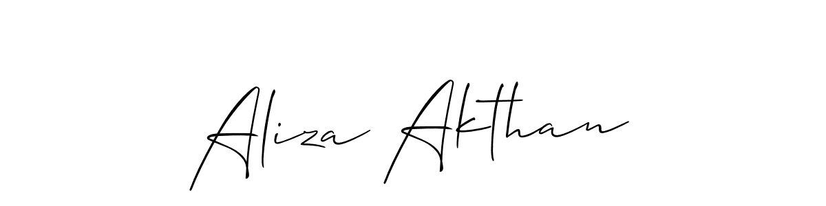 Create a beautiful signature design for name Aliza Akthan. With this signature (Allison_Script) fonts, you can make a handwritten signature for free. Aliza Akthan signature style 2 images and pictures png