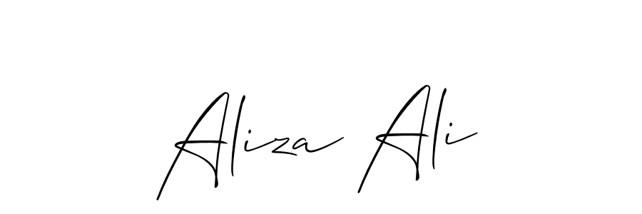 How to make Aliza Ali name signature. Use Allison_Script style for creating short signs online. This is the latest handwritten sign. Aliza Ali signature style 2 images and pictures png