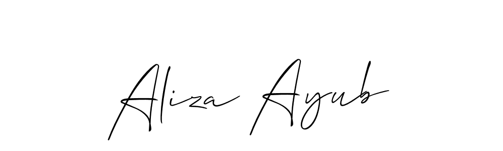 Aliza Ayub stylish signature style. Best Handwritten Sign (Allison_Script) for my name. Handwritten Signature Collection Ideas for my name Aliza Ayub. Aliza Ayub signature style 2 images and pictures png