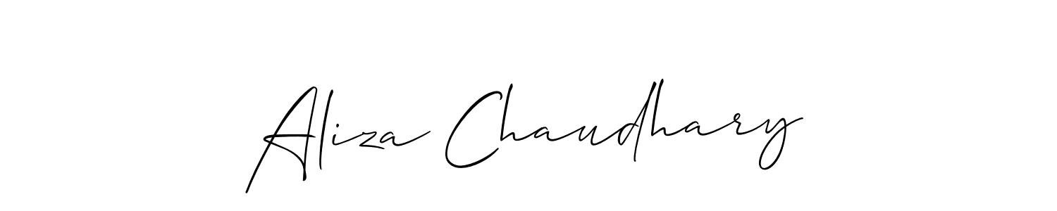 Design your own signature with our free online signature maker. With this signature software, you can create a handwritten (Allison_Script) signature for name Aliza Chaudhary. Aliza Chaudhary signature style 2 images and pictures png