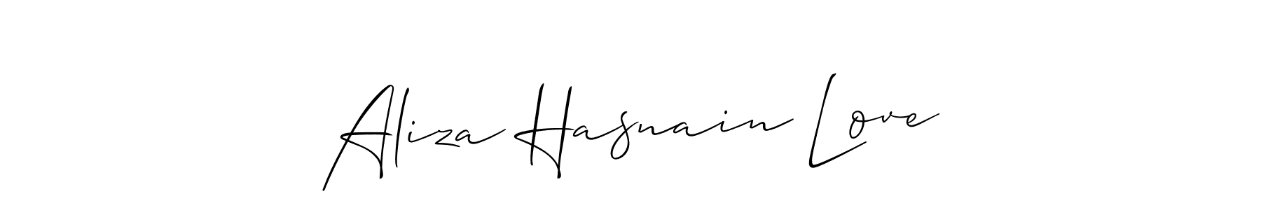 if you are searching for the best signature style for your name Aliza Hasnain Love. so please give up your signature search. here we have designed multiple signature styles  using Allison_Script. Aliza Hasnain Love signature style 2 images and pictures png