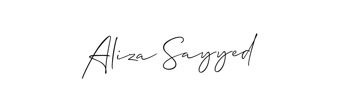 Here are the top 10 professional signature styles for the name Aliza Sayyed. These are the best autograph styles you can use for your name. Aliza Sayyed signature style 2 images and pictures png