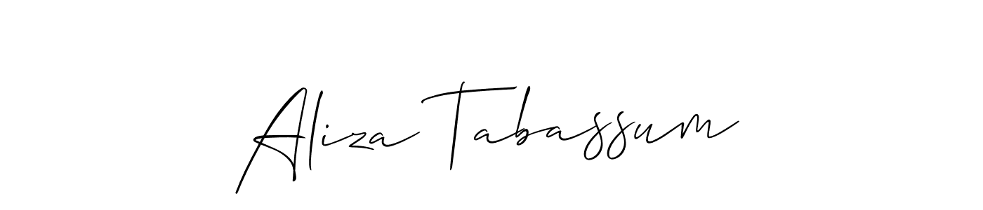 Make a beautiful signature design for name Aliza Tabassum. With this signature (Allison_Script) style, you can create a handwritten signature for free. Aliza Tabassum signature style 2 images and pictures png