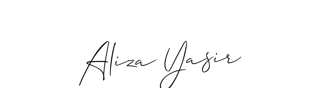 Also You can easily find your signature by using the search form. We will create Aliza Yasir name handwritten signature images for you free of cost using Allison_Script sign style. Aliza Yasir signature style 2 images and pictures png