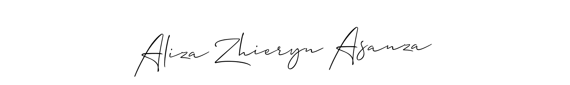 How to make Aliza Zhieryn Asanza signature? Allison_Script is a professional autograph style. Create handwritten signature for Aliza Zhieryn Asanza name. Aliza Zhieryn Asanza signature style 2 images and pictures png