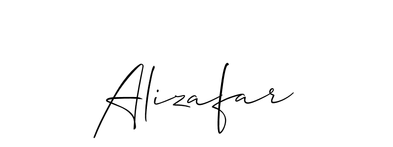 Use a signature maker to create a handwritten signature online. With this signature software, you can design (Allison_Script) your own signature for name Alizafar. Alizafar signature style 2 images and pictures png