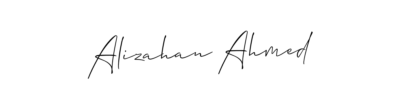 How to make Alizahan Ahmed signature? Allison_Script is a professional autograph style. Create handwritten signature for Alizahan Ahmed name. Alizahan Ahmed signature style 2 images and pictures png