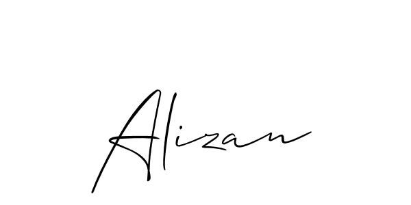 Design your own signature with our free online signature maker. With this signature software, you can create a handwritten (Allison_Script) signature for name Alizan. Alizan signature style 2 images and pictures png